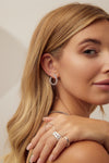 Boucles d'oreilles en forme de poire avec diamants