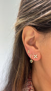 Boucles d'oreilles trèfle en diamant