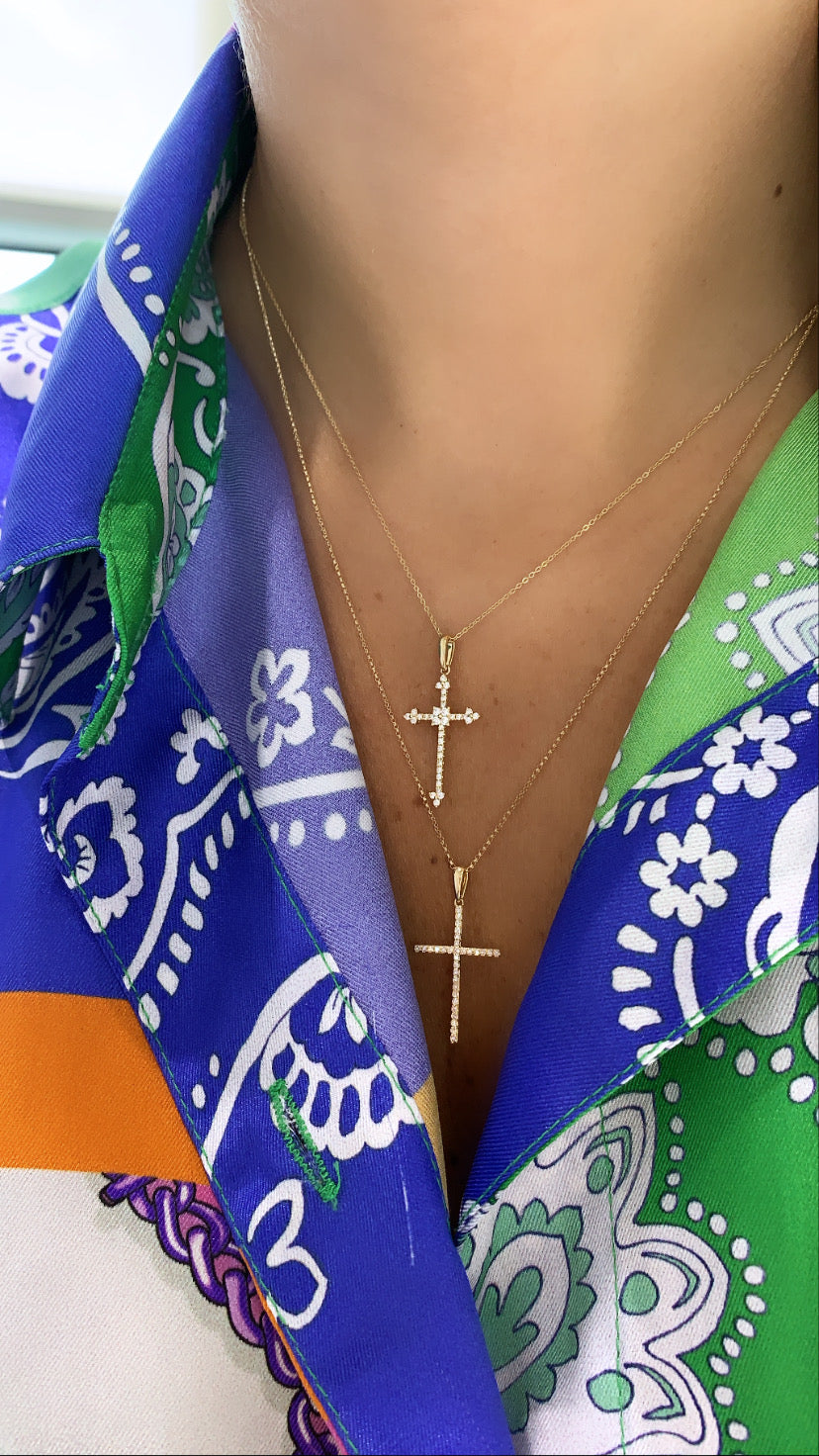 Diamond Arrow Cross Necklace