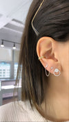Boucles d'Oreilles  Éclair et Lune en Diamant