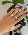 Bague à trois rangs de diamants
