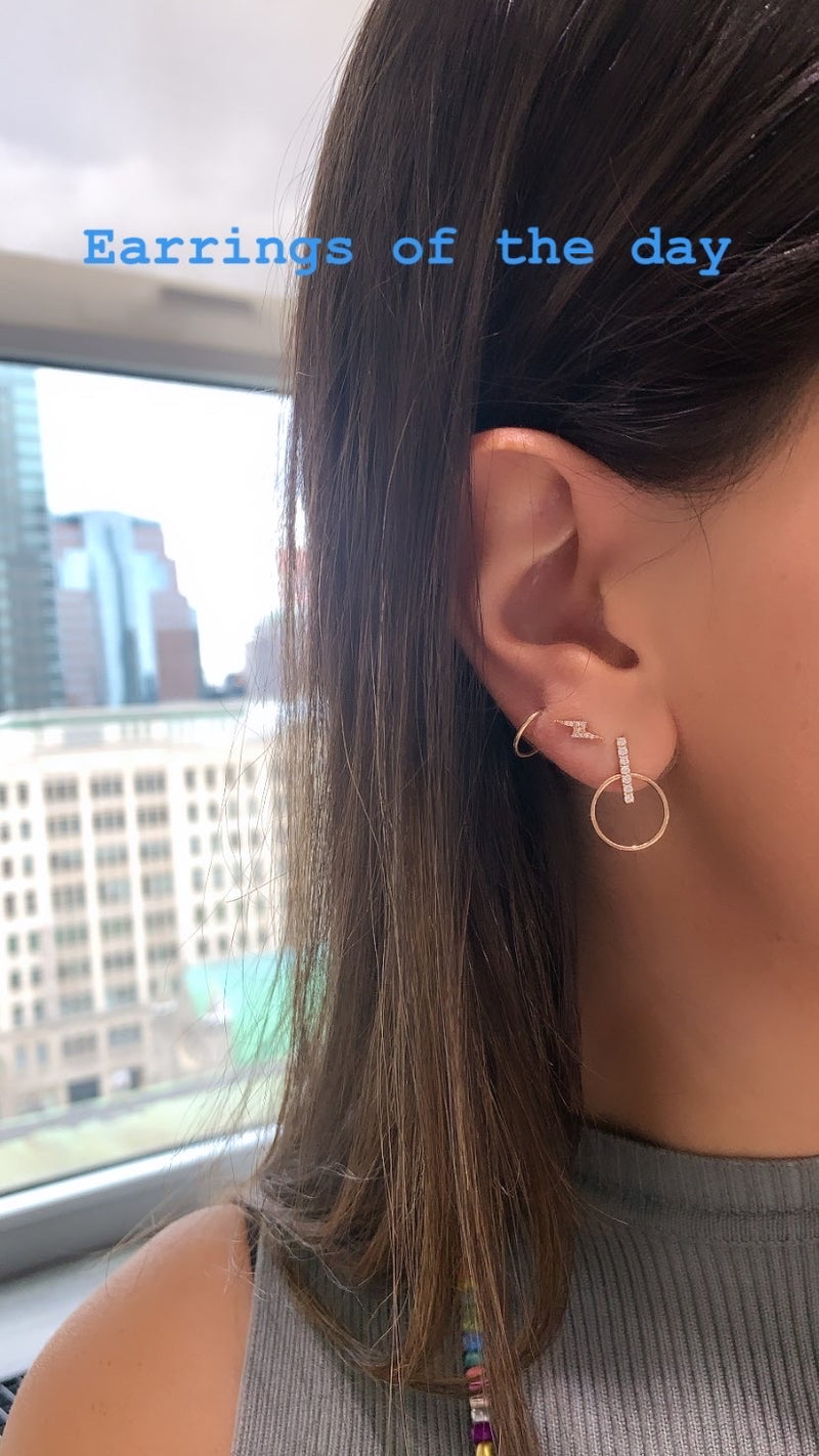 Diamond Lightning Bolts Studs
