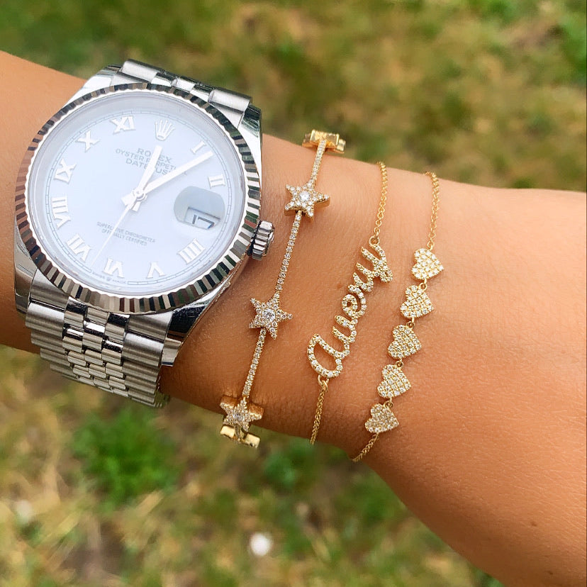 Bracelet avec Nom Pavé