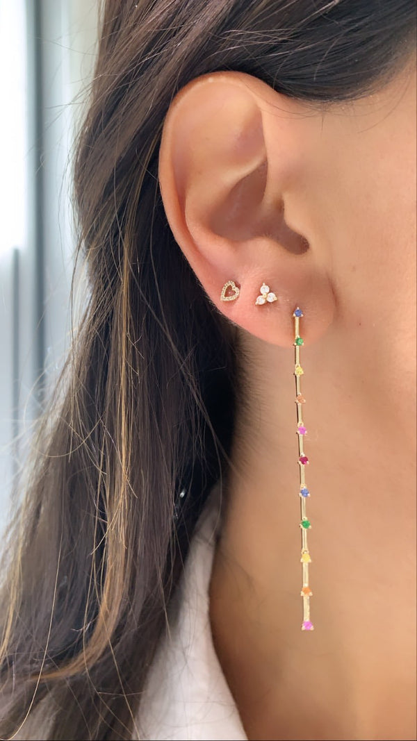 Rainbow Dangling Statement Earrings