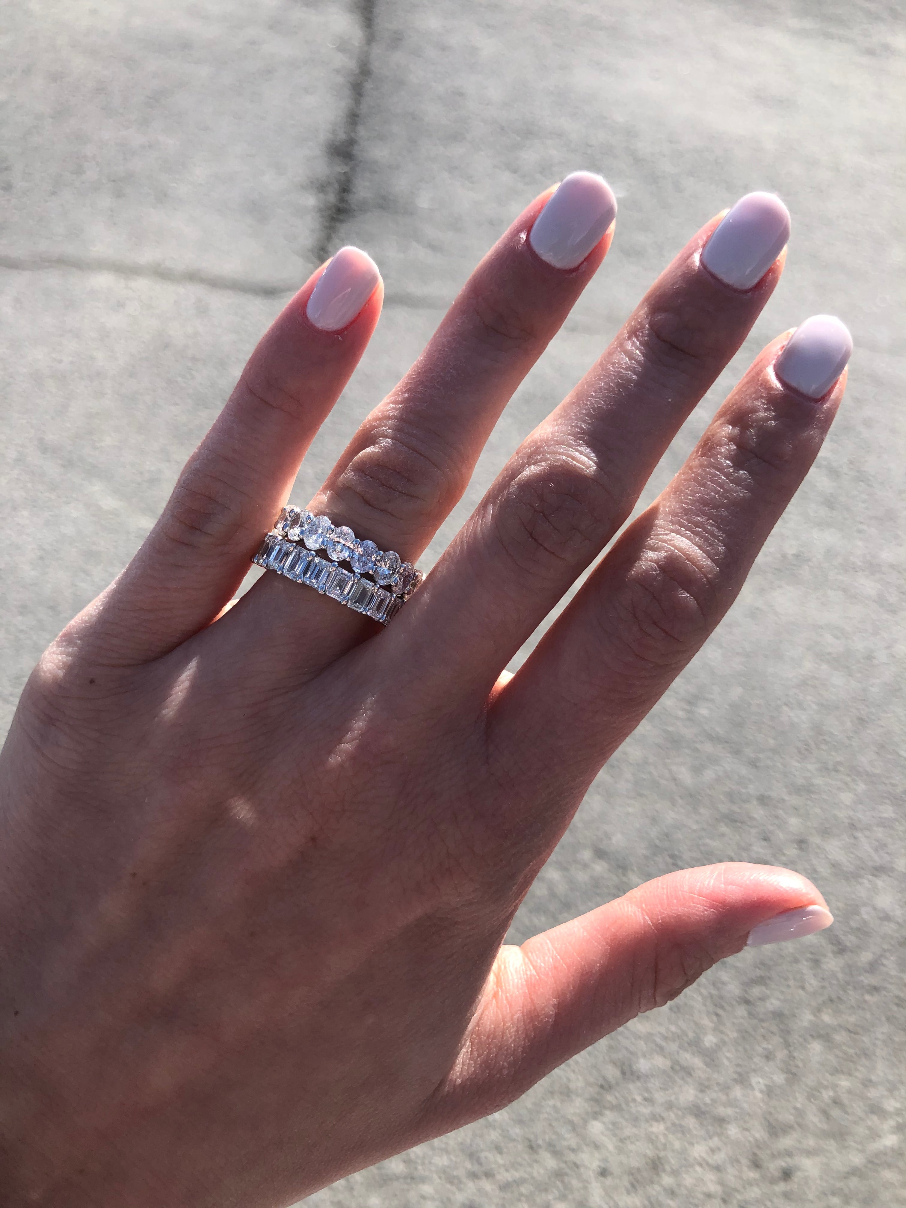 Diamond Emerald Cut Eternity Band