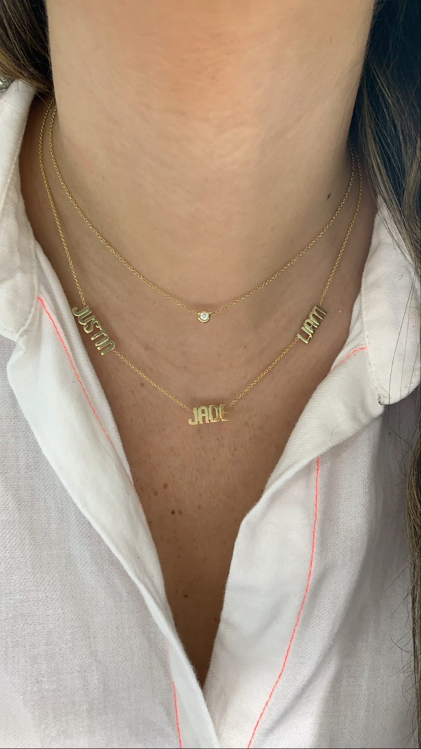 Personalized 3 Name Necklace