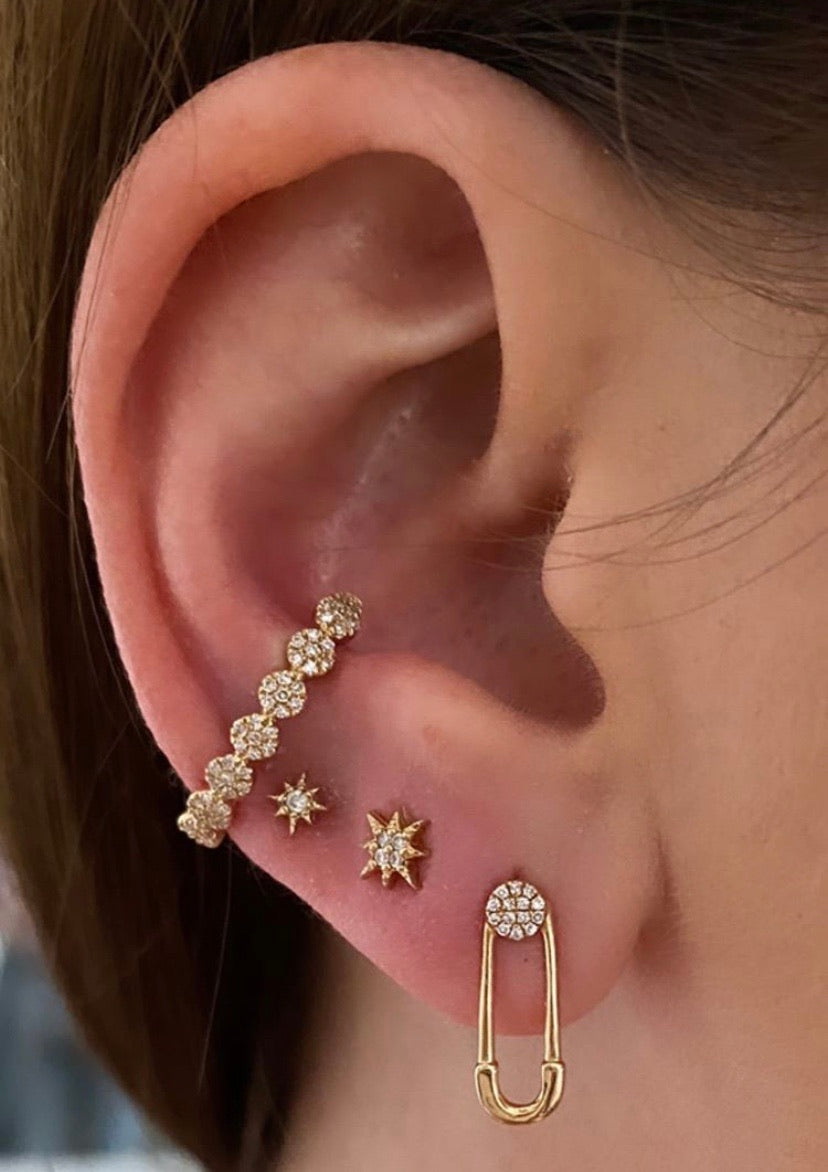 Boucles d'Oreilles de Cercle Pavé