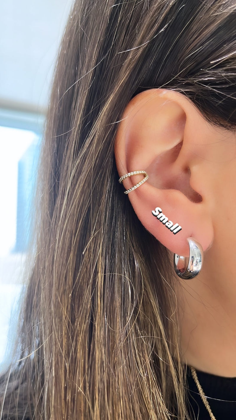 White Gold Tube Hoops