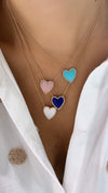 Collier de Coeur en Diamant Bleu Marine
