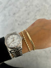 Bracelet à barrettes de diamants avec chaîne à maillons cubains