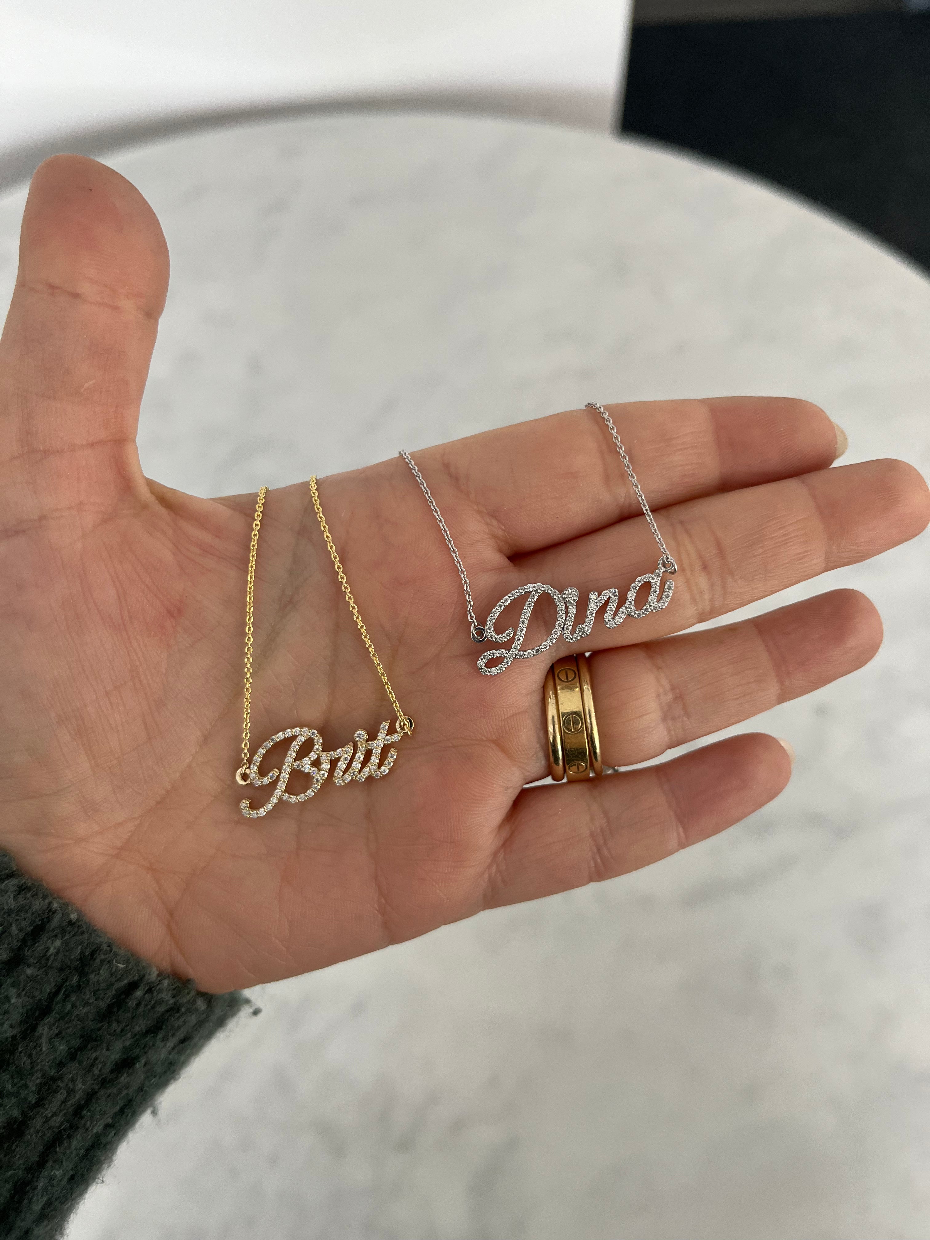 Fine jewelry on sale name necklace