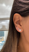 Boucles d'oreilles en forme de grappe de diamants