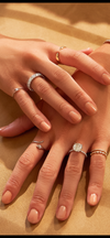 Bague de "Pinky" à Deux Rangées de Diamants