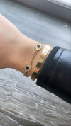 Bracelet Hamsa à gros diamants et saphir bleu