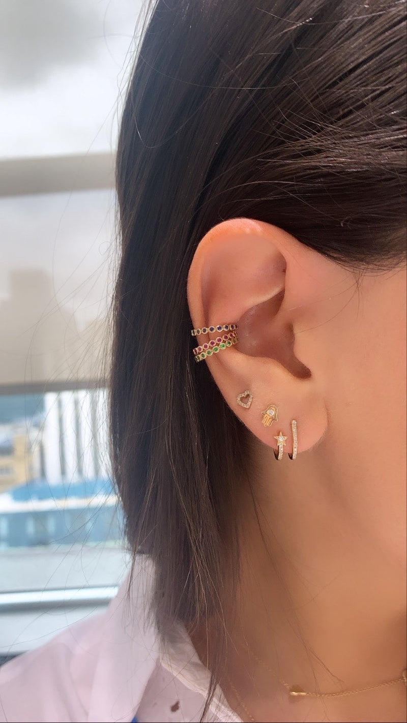 Diamond Mini Hamsa Studs