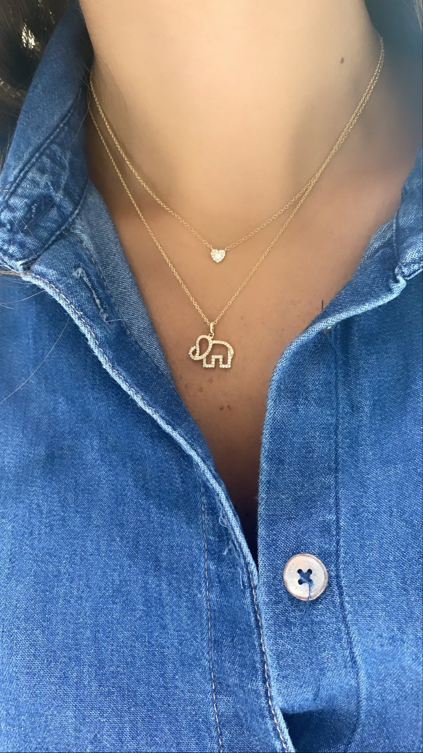 Collier d'Éléphant en Diamant