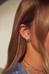 Boucles d'oreilles demi-cercle à diamants gradués