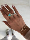 Bague de Coeur Turquoise avec Diamants