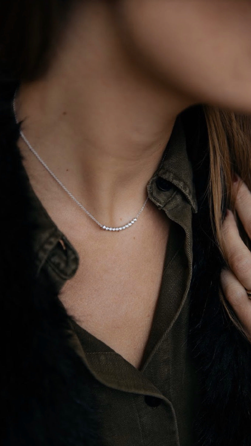 Diamond Bezel Bar Necklace