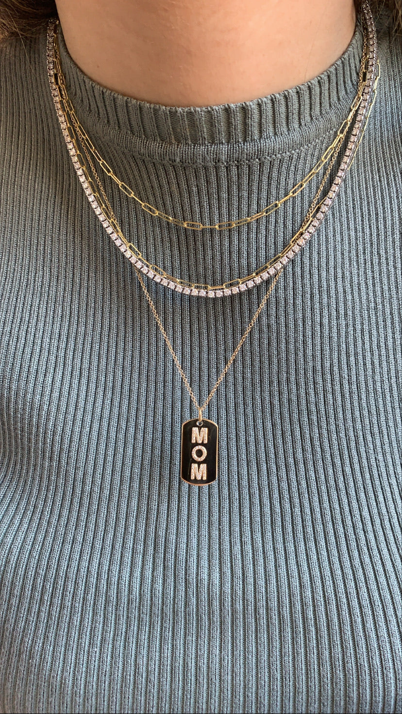 Mom Dog Tag Necklace