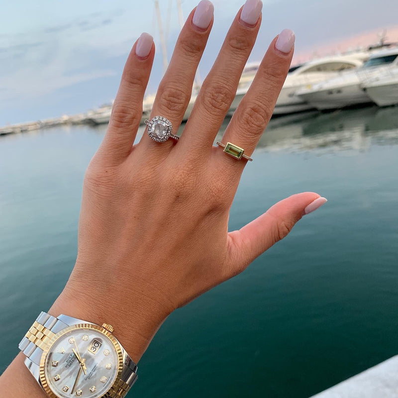 Diamond Gemstone Baguette Ring