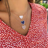Collier de Coeur en Diamant Bleu Marine
