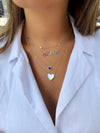 Collier de Coeur avec Diamant Nacre