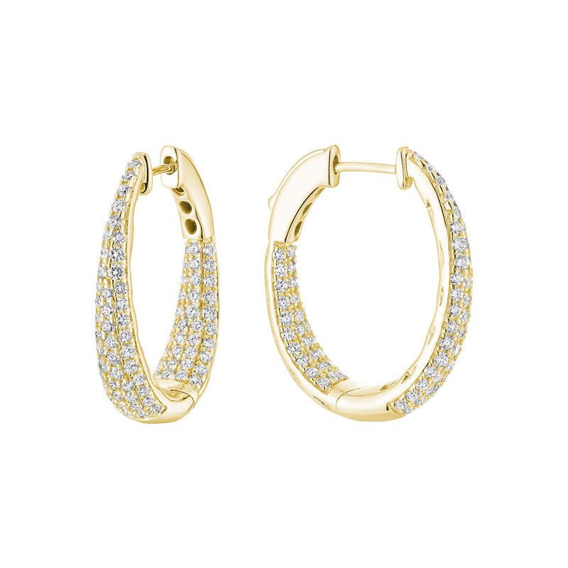 Inside Out Pavé Diamond Hoops